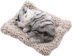 1 Pc Universal Dashboard Car Sleeping Cat On Carpet Sillicone (Grey)