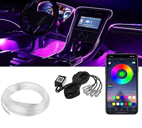 Universal Car 5 Pcs Ambient Light Car Interior Decoration Multi Colour Light For Car With APP Control