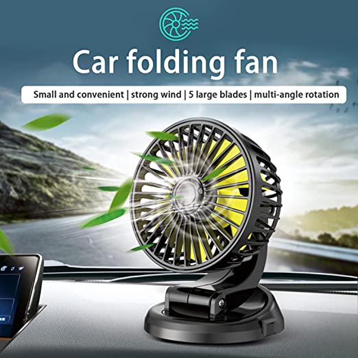Portable Fan 360° Single Head Rotating With Adjustable 180° Up Down For Desktop/ Car / Truck Van 5 Inch Size