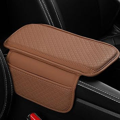 Universal Car Arm Pad PU Leather Armrest Seat Box Cover Protector 1 Pc(Brown)