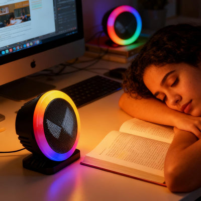 1 Pc Universal LED Light Speaker RGB Ambient Lights, Full Color Rechargeable Perfume For Car