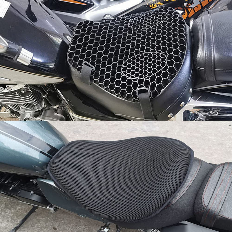 Universal Summer Motorcycle Silicone Seat Cushion Gel Honeycomb Shock Relief Massage Absorption Breathable 1 Pc