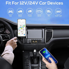 Universal Dual Cigarette Lighter Socket 180W 12V USB Outlet Dual USB-C PD & QC3.0 Car Charger Port with Switch
