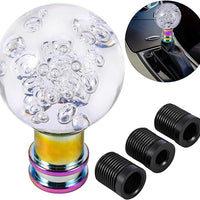 Universal Acrylic Round Ball Style Gear Shift Knob Manual Transmission Shifter Lever Stick(White)