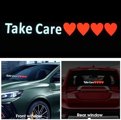 Led Windows Sticker TAKE CARE LED Car Window Sticker Windshield Electric Safety Decal Deco ...