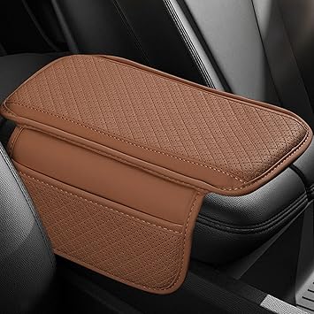 Universal Car Arm Pad PU Leather Armrest Seat Box Cover Protector 1 Pc(Brown)