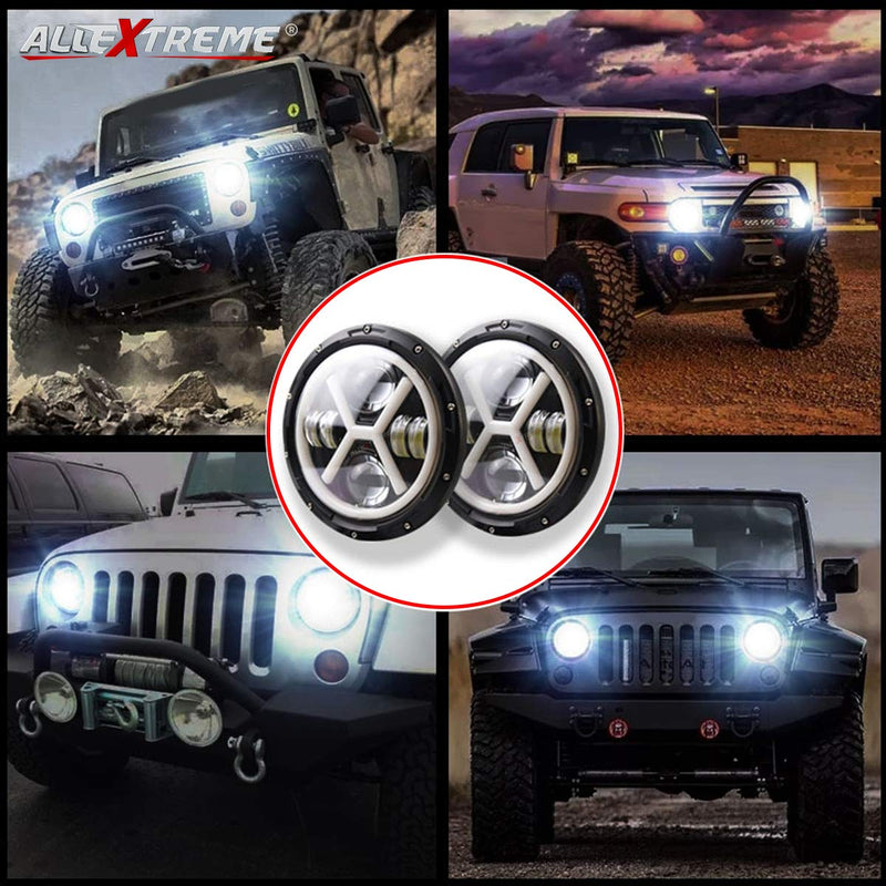 Jeep Round Headlight  7 Inch X DRL Projector style 2 pcs Set