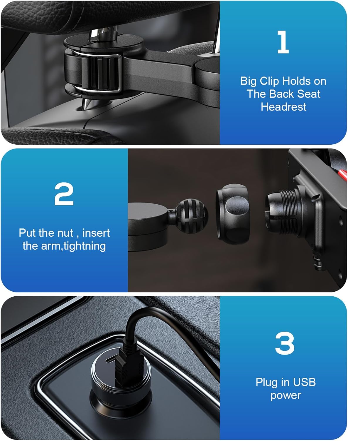 Universal USB Mini Electric 5V Car Back Seat Cooling Fan Summer Car Air Conditioner Rotating Cooling Fan Car 1
