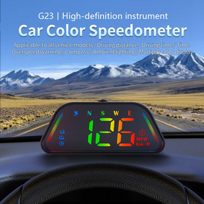 Universal G23 GPS Speedometer HUD Gauge Car Digital Head Up Display Speedometer Campass Clock Distance Meature Functions 1 Pc