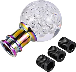 Universal Acrylic Round Ball Style Gear Shift Knob Manual Transmission Shifter Lever Stick(White)