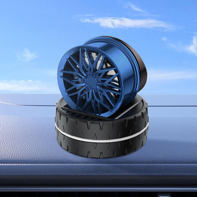 Universal Car Speed Wheel Hub Perfume Air Freshener 360° Rotating Car Perfume Solar Energy Fragrance Car 1 Pc(White)