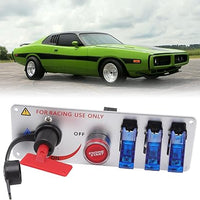 Universal LED Toggle Switch Panel 5in1 Multifunctional Ignition Switch Panel LED Indicator Light for Car And Jeep(Blue)