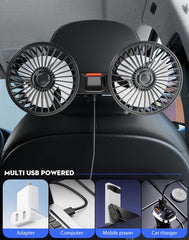 Universal USB Mini Electric 5V Car Back Seat Cooling Fan Summer Car Air Conditioner Rotating Cooling Fan Car 1