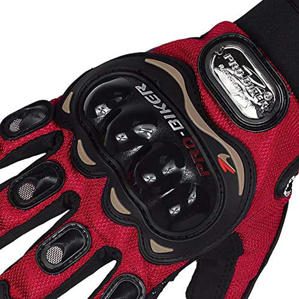 D-11 Motorbike Gloves Full Finger Knight Riding Gloves 2 Pcs Set (Red)