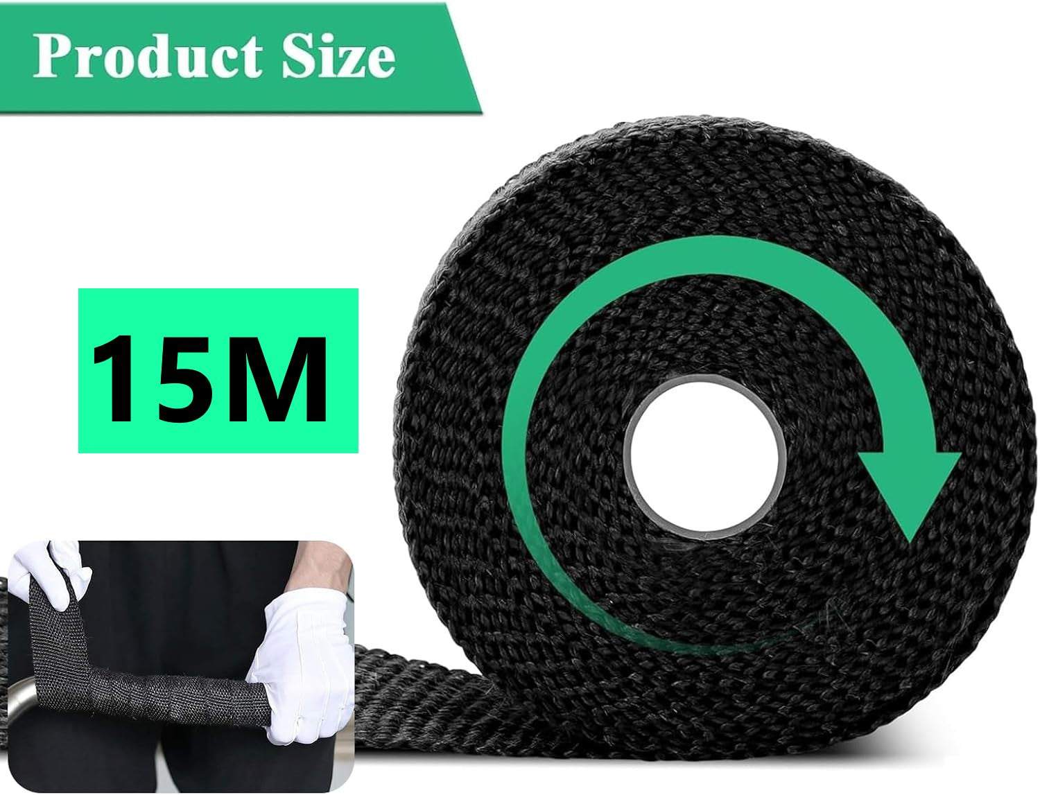 Universal Exhaust Heat Wrap Turbo Pipe Heat insulation Wrap 1 Pc (black)