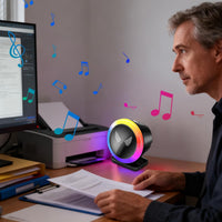 1 Pc Universal LED Light Speaker RGB Ambient Lights, Full Color Rechargeable Perfume For Car