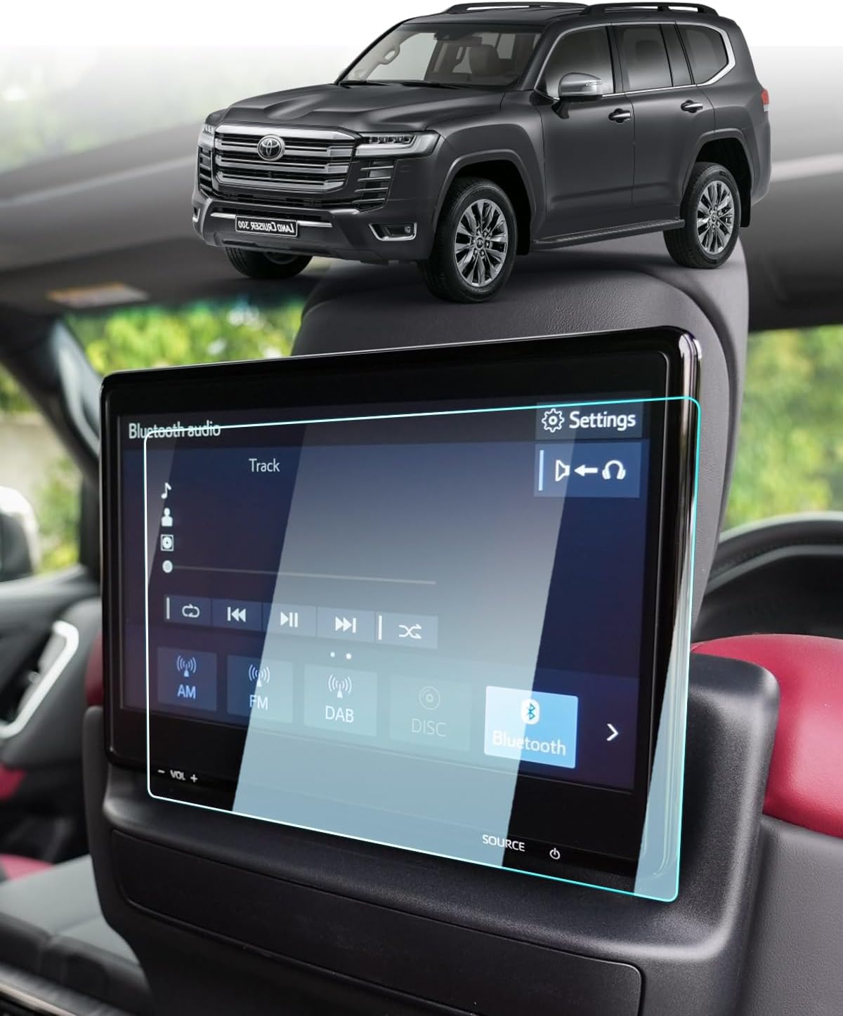 1 Pc LC200 2020-2024 Model Transparent Car LCD Screen And Speedometer Glass Protector In Premium Quality