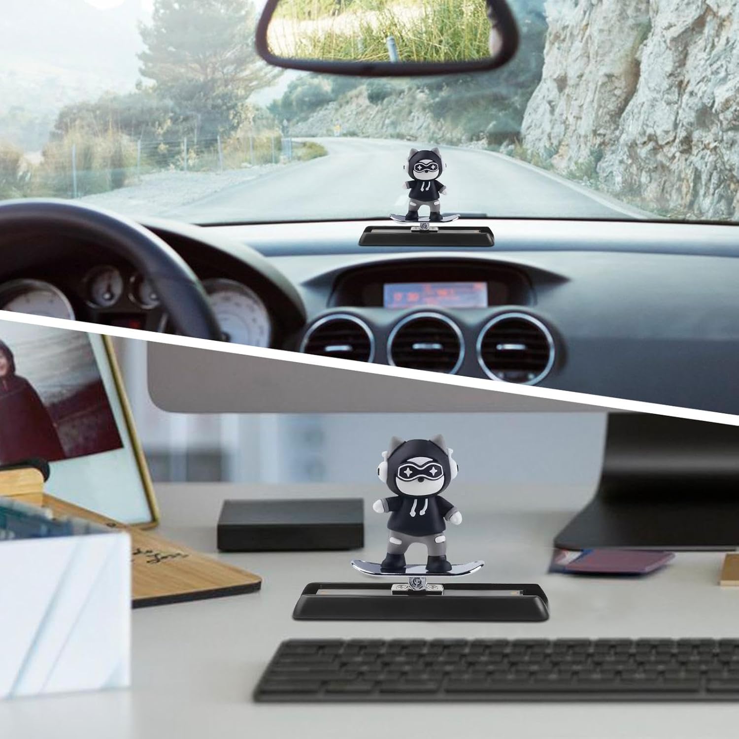 1 Pc Universal Dashboard Sliding Character Car Interior Decoration Accessories