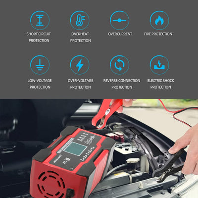 Universal 12V/6A AC To DC Car Trickle Charger With LCD Display Pulse Repair Charger 1 Pc