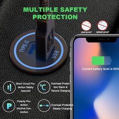 Universal USB Type C 28W Fast Charger Type C USB Car Charger Socket 9V-24V for Car