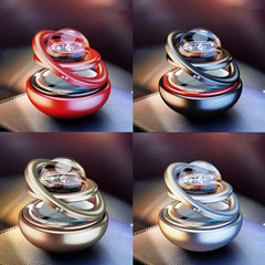 Universal Solar Power Car Perfume Air Freshener 360° Rotating Car Perfume Solar Energy Fragrance Car 1 Pc (Golden)