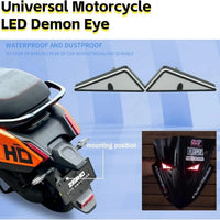 2 Pcs Set Universal Motorcycle LED Devil Eyes Lights License Number Plate Decorative Lamp