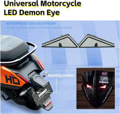 2 Pcs Set Universal Motorcycle LED Devil Eyes Lights License Number Plate Decorative Lamp