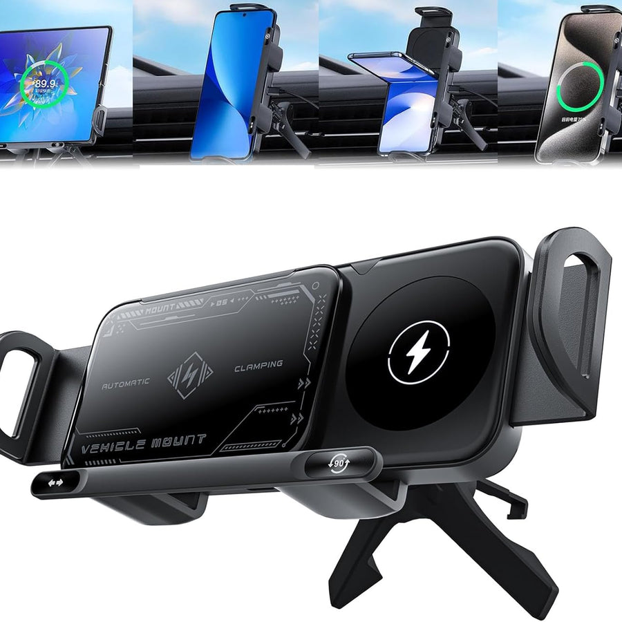 Universal Car Automatic Mobile Holder With Wireless Charger In Premium Quality 1 Pc