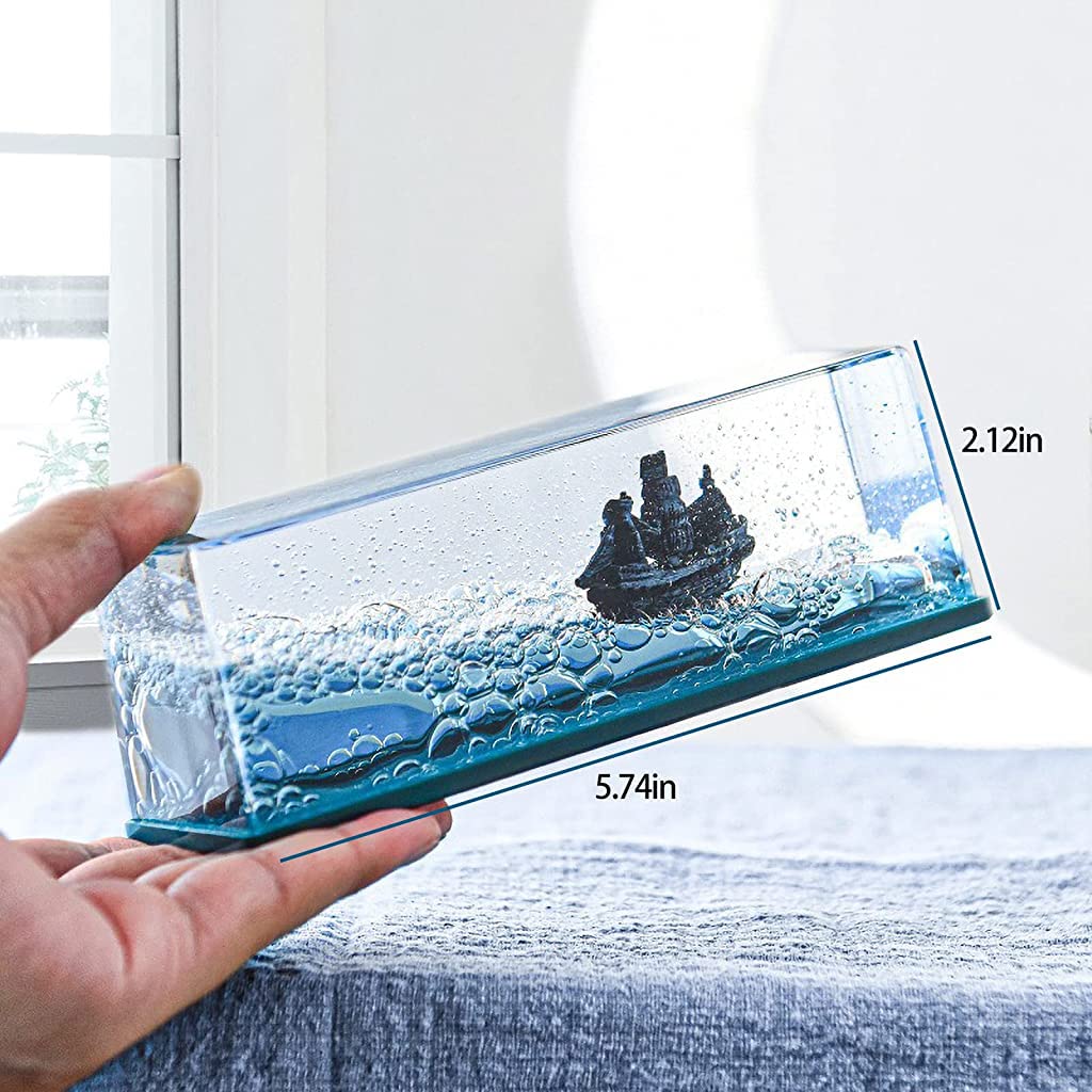 Universal Floating Pirates Cruise Ship In Fluid Liquid Unsinkable Boat Car Dashboard Decoration 1 Pc