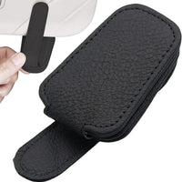 Universal Car Magnetic Sunglass Holder Magnetic Soft PU Leather Sunglass Holder Accessories For Car 1 Pc (Black)