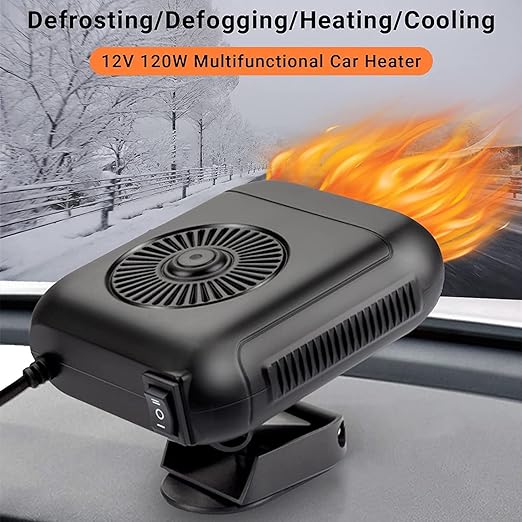 ﻿Portable Car Heater 12V Heating and Cooling Fan 360-degree Adjustable 120 Watt