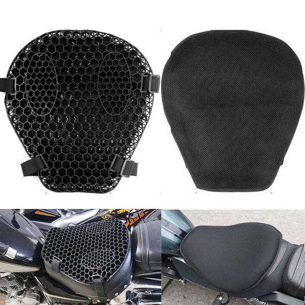 D-11 Summer Motorcycle Silicone Seat Cushion Gel Honeycomb Shock Relief Massage Absorption Breathable 1 Pc