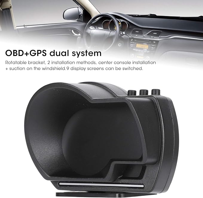 Universal OBD2+GPS P6 HUD Gauge Car Digital Head Up Display Speedometer Turbo RPM Alarm 1 Pc