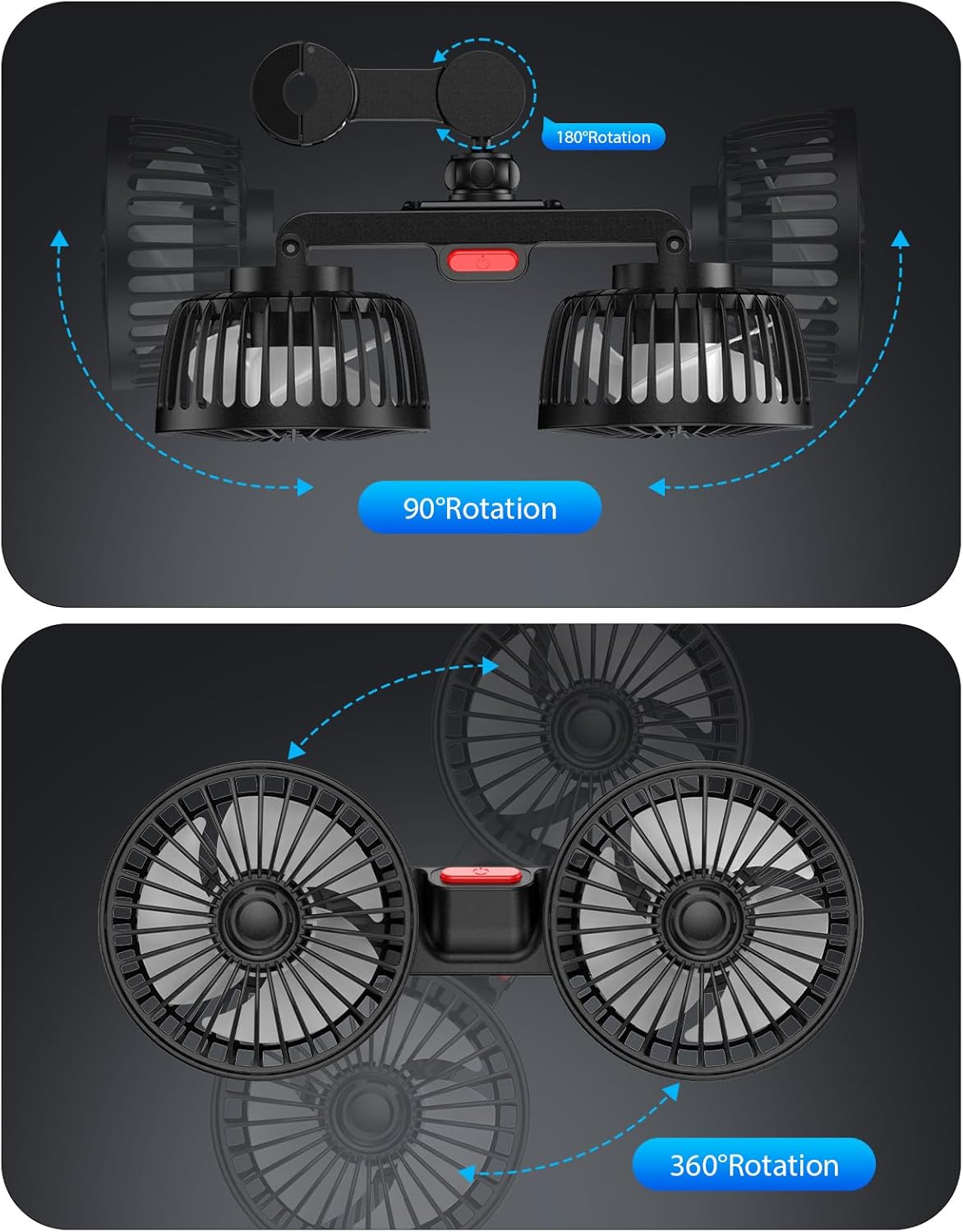 Universal USB Mini Electric 5V Car Back Seat Cooling Fan Summer Car Air Conditioner Rotating Cooling Fan Car 1
