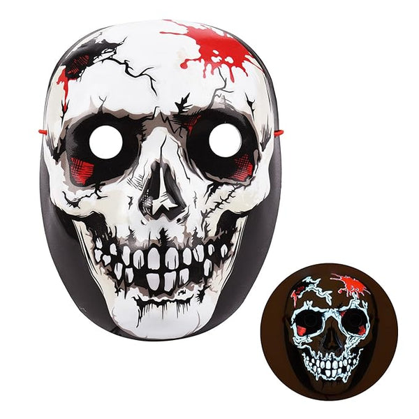 D-15 Universal Zombie Style Neon Halloween Mask, Led Purge Mask 3 Lighting Modes For Costplay 1 Pc
