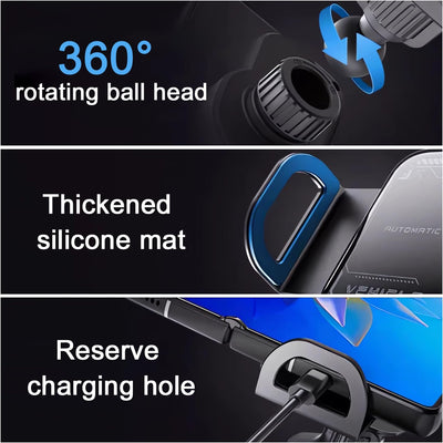 Universal Car Automatic Mobile Holder With Wireless Charger In Premium Quality 1 Pc