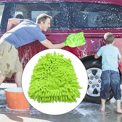 Universal Car Microfiber Cleaning Dusting Microfiber Wash Mitt Gloves With Premium Quality Pack of 2