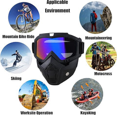 Universal UV Protection Face Mask With Transparent Glasses For Bike Riding 1 Pc