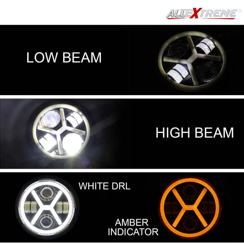 Jeep Round Headlight  7 Inch X DRL Projector style 2 pcs Set