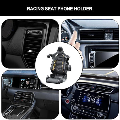 Universal Racing Seat Design Mobile Phone Holder Cell Phone Holder for All Cars 1 Pc(Yellow)