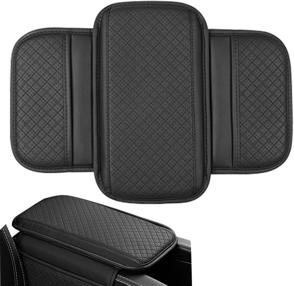 Universal Car Arm Pad PU Leather Armrest Seat Box Cover Protector 1 Pc(Black)