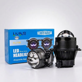 100w Dual Color HJG Bumper Projector Lights | Devil Eye Style With Laser Honda Fitting Yellow & White 2 Pcs Set