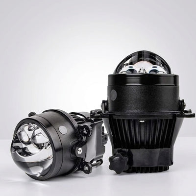 100w Dual Color HJG Bumper Projector Lights | Devil Eye Style With Laser Toyota Fitting Yellow & White 2 Pcs Set