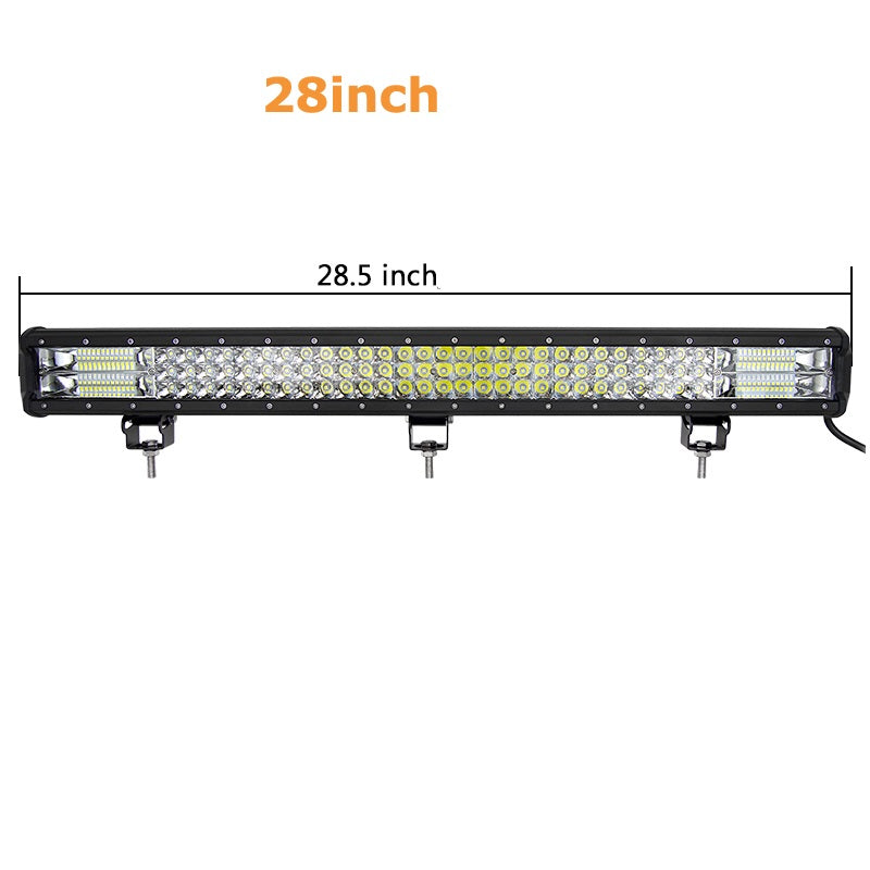 28 Inch Straight Bar Light Tri-Row Style Down Brackets