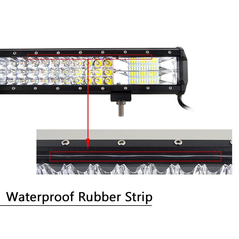 28 Inch Straight Bar Light Tri-Row Style Down Brackets