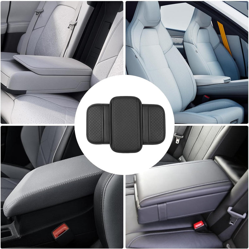 Universal Car Arm Pad PU Leather Armrest Seat Box Cover Protector 1 Pc(Black)