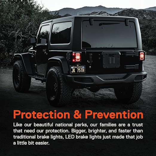 Universal Jeep Back Light Without Indicator Wrangler JK JKU Model Line Style 2 Pc