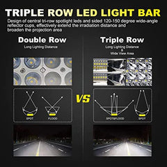 44 Inch curve Bar Light With Side Brackets Tri Row Style