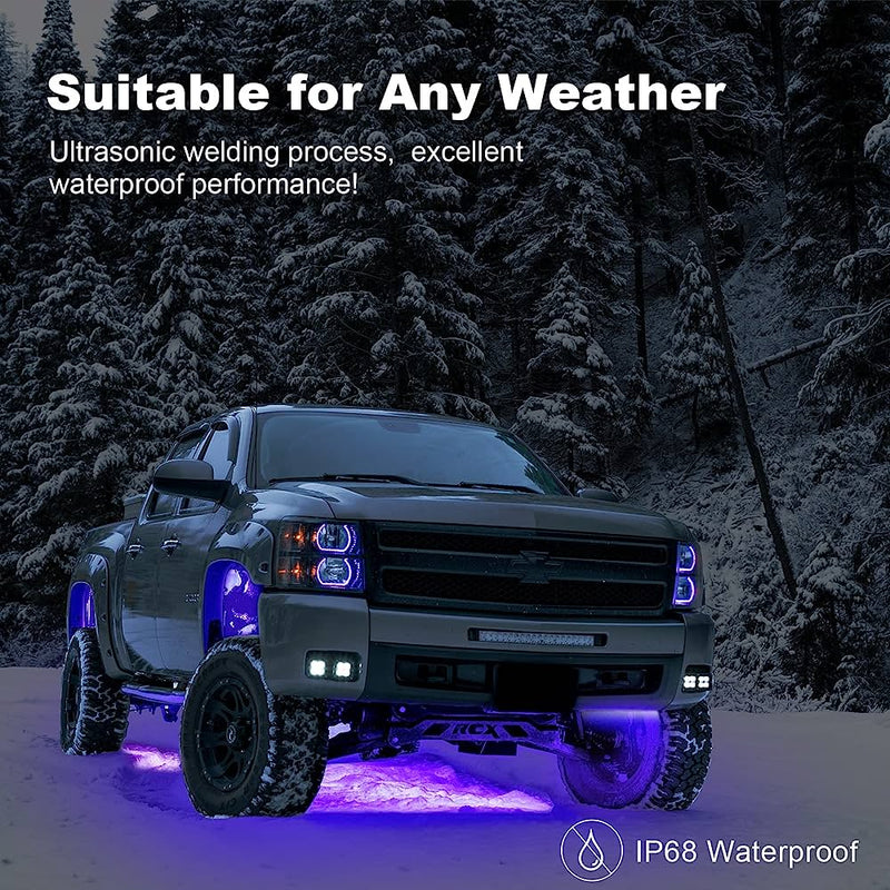 Universal Car Dynamic Style Under Glow Lights Car Exterior Light Strip Kit Waterproof Under Glow Kit For Car With APP Control