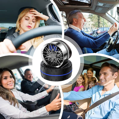 Universal Car Speed Wheel Hub Perfume Air Freshener 360° Rotating Car Perfume Solar Energy Fragrance Car 1 Pc(Blue)